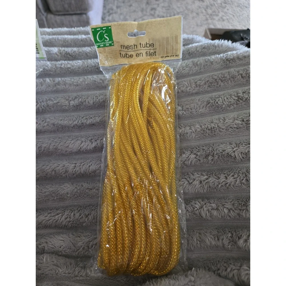 Floral Garden Mesh Tube (4) Wreath Deco Mesh Flex Tubing. Bonus Gold Pack New!